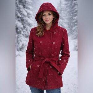 Rampage Women's Bold Red Pea Coat